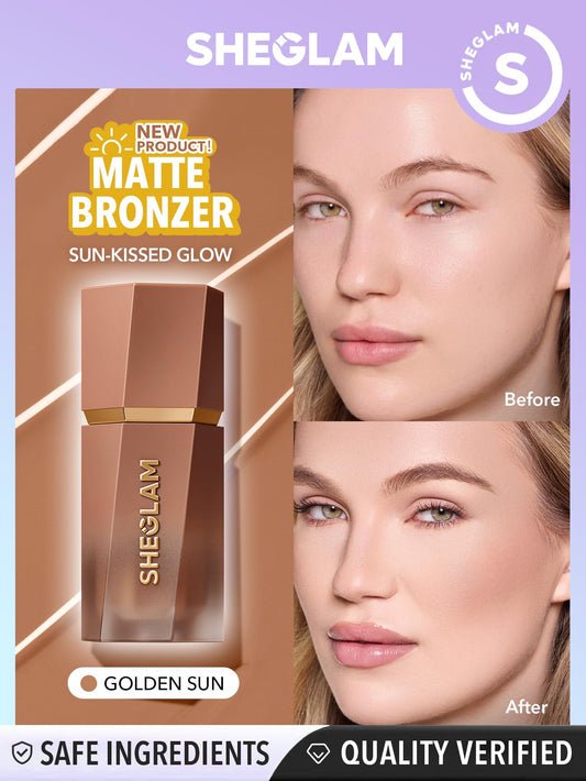 SHEGLAM Sun Sculpt Cool Toned Liquid Contour Stick Long Lasting Cream Matte Bronzer Makeup - Golden Sun